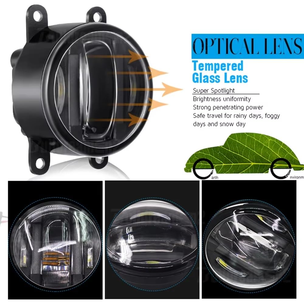 Luz Antiniebla LED 2 En 1 Lámpara De Circulación Diurna Delantera Aluminio DRL Para Coche Para Peugeot 206 Para T3E 2009-2012 Faros antiniebla parachoques delantero(Harness Wire)