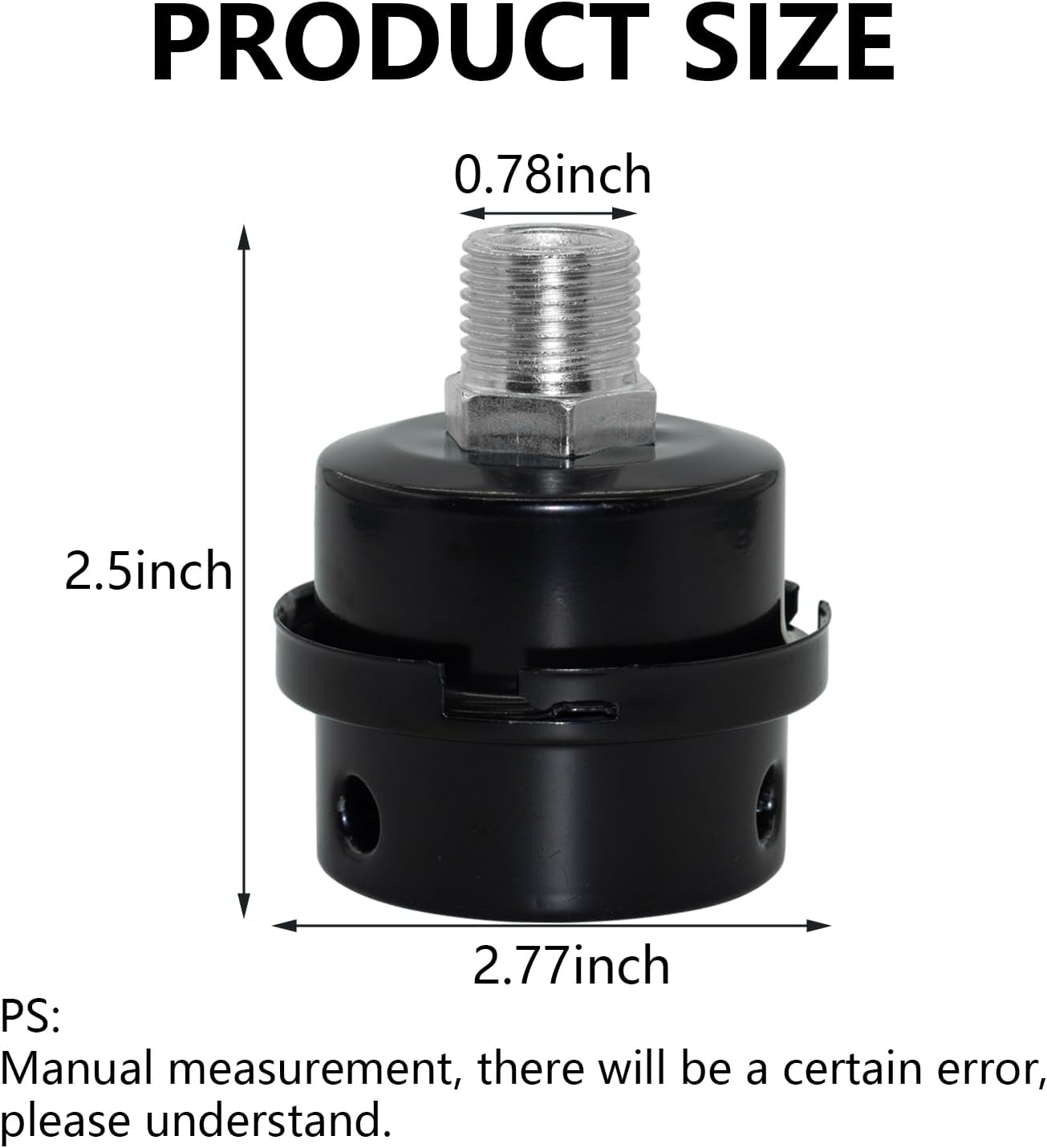 2 Pcs 1/2" Thread Diameter 20mm Air Compressor Silencer Filter,Intake Filter Replacement for Generators, Blowers, Exhaust Ports, Air Compressor Parts