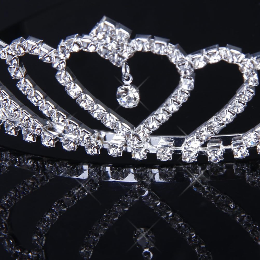 OSALADI Princesa Royal Novia Cristal Tiaras Joyería Rhinestone Diadema Novia Princesa Para Mujeres Cumpleaños Plata