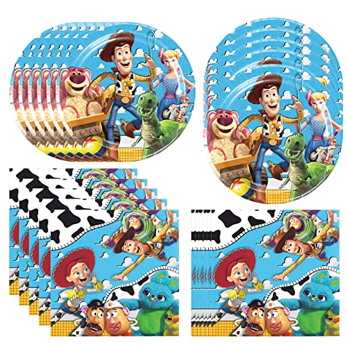 40pcs Toy Stories Party Supplies include 20 plates 20 napkins for birthday party decoration (red4)