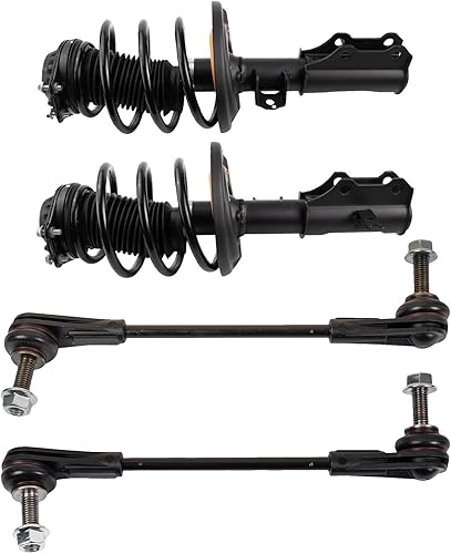 Miniatura 1092 de TRQ Kit de suspensión delantera, conjunto de amortiguadores y resortes, barra estabilizadora, enlace estabilizador compatible con Chevrolet