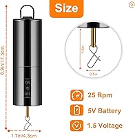 Vista 5 de Paquete de 4 Motores Giratorios de Viento Motor de Exhibición Colgante Operado con Batería Motor Giratorio de 20 RPM Multiusos para Decoración