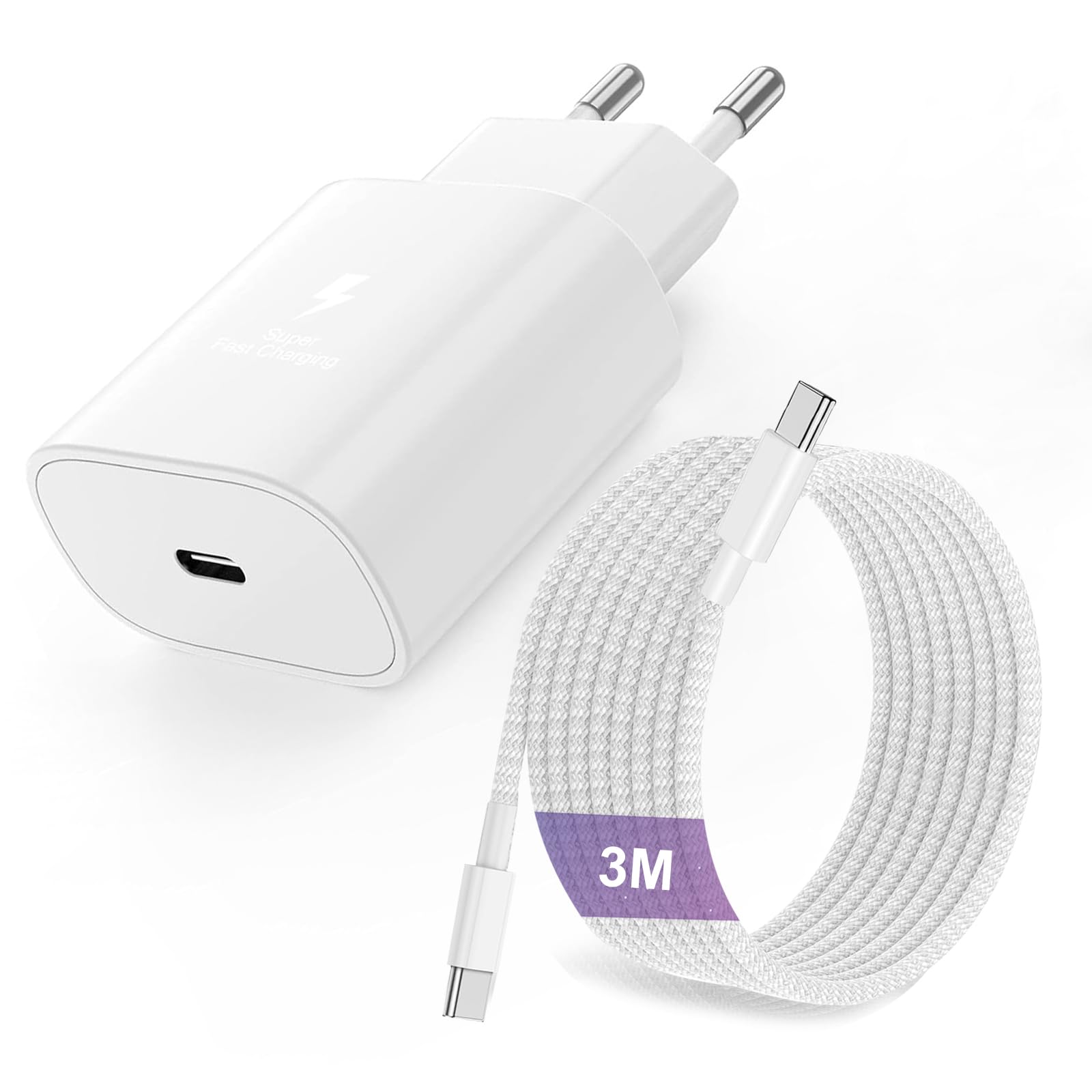 iPad Ladekabel Original mit iPad Ladegerät,25W USBC iPad Netzteil,mit 3M USB C Kabel Schnellladekabel ，iPhone 16 ladekabel Apple Original, füriPhone 17 16 15/ Pro/Pro Max iPad Pro 12.9/11/Mini