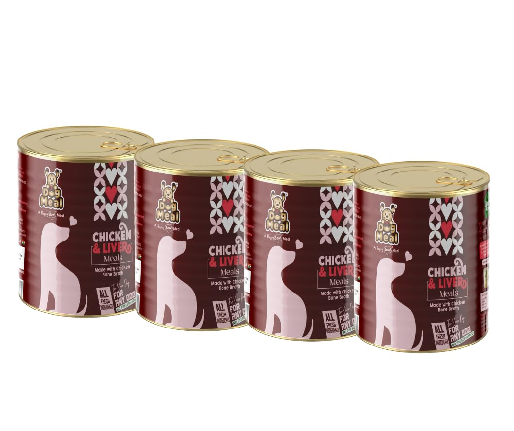 Dog Meal | Chicken and Liver Meals | 400gm Each (Pack of 4 cans) | Bone Broth for Dogs | Ready to Eat | Wet Dog Food | All Dogs | Adult Dog Food | Real Chicken and Liver | Preservative Free (B0CP82HVKZ) Amazon Price History, Amazon Price Tracker