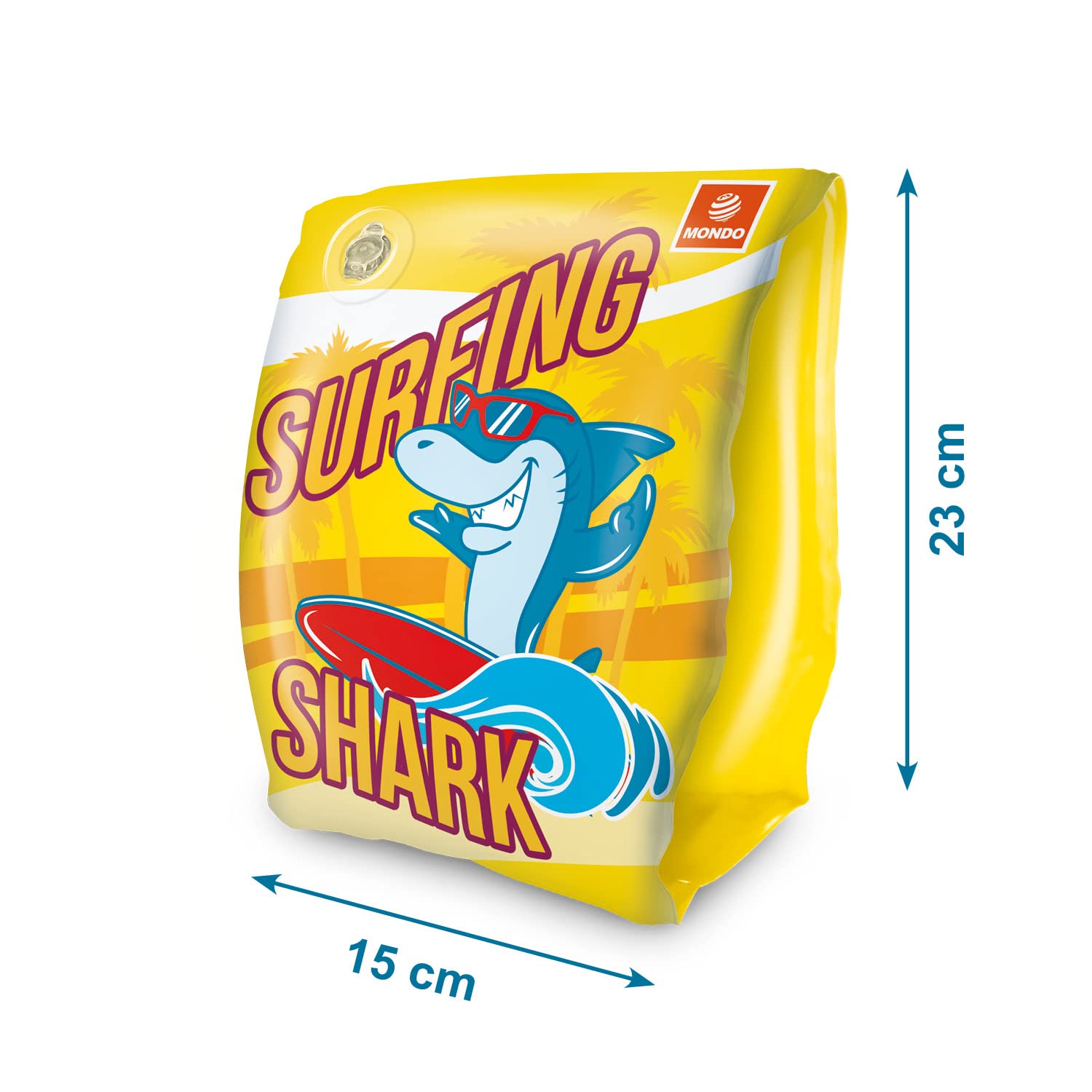 Mondo Toys - SURFING SHARK Arm Bands - Braccioli di Sicurezza per bambini - Materiale PVC - Adatti a bambini da 2 a 6 anni con Peso 6-20 kg - 16919