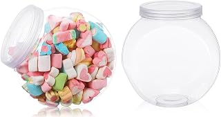 NALACAL 71 oz Plastic Candy Jars with Lids Clear Plastic Cookie Jars for Kitchen Counter Candy Jars for Candy Buffet Containers Set Candy Holder Candy Dish for Party Table Laundry Storage(2 Pcs)