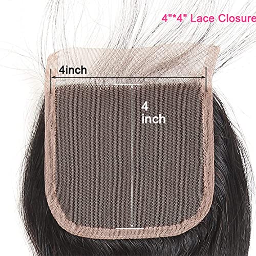 Closure Human Hair Brazilian Closure 4x4 HD Transparent Lace Closure Human Hair for Black Women Body Wave Remy Hair Lace Closure Virgin Hair 8 inch - Image 3
