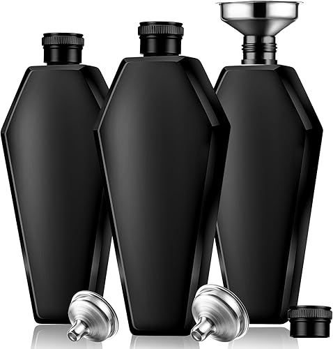 Juego de 3 frascos de 3.5 onzas con embudo, botella de acero inoxidable 304 creativa de 3.4 fl oz de grosor para hombres, mujeres, adultos, amigos, disponible en Yaxa Costa Rica