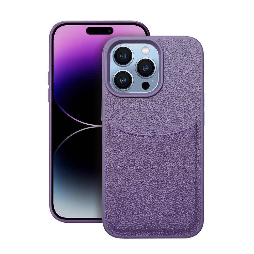 Étui en cuir PU de luxe pour iPhone 14 Pro Max et 12 violet style élégant - 7