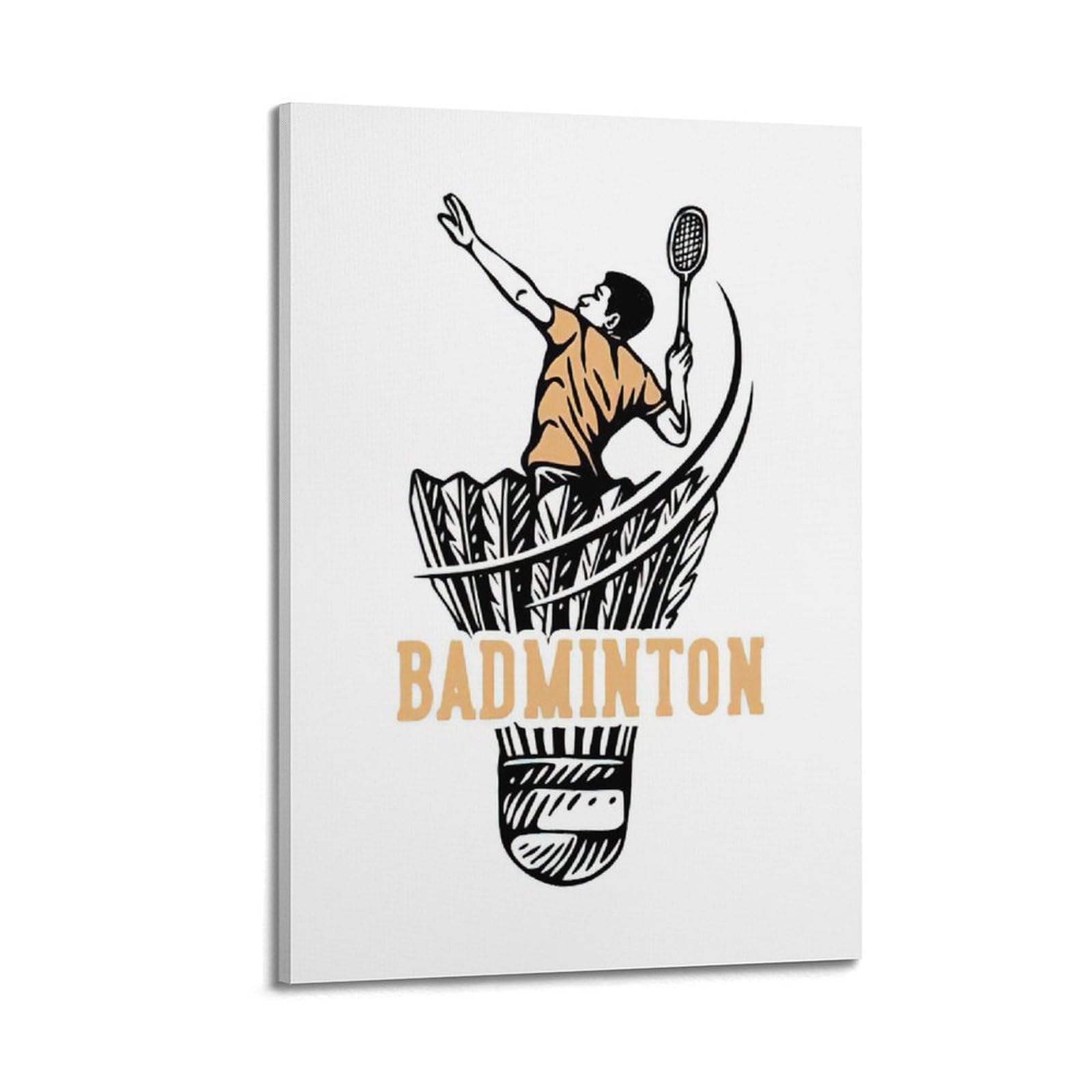 DLJGDS Sports Poster Creative Abstract Badminton Player Decorative Painting Canvas Wall Posters And Modern Family Bedroom Decor 20x30inch(50x75cm)