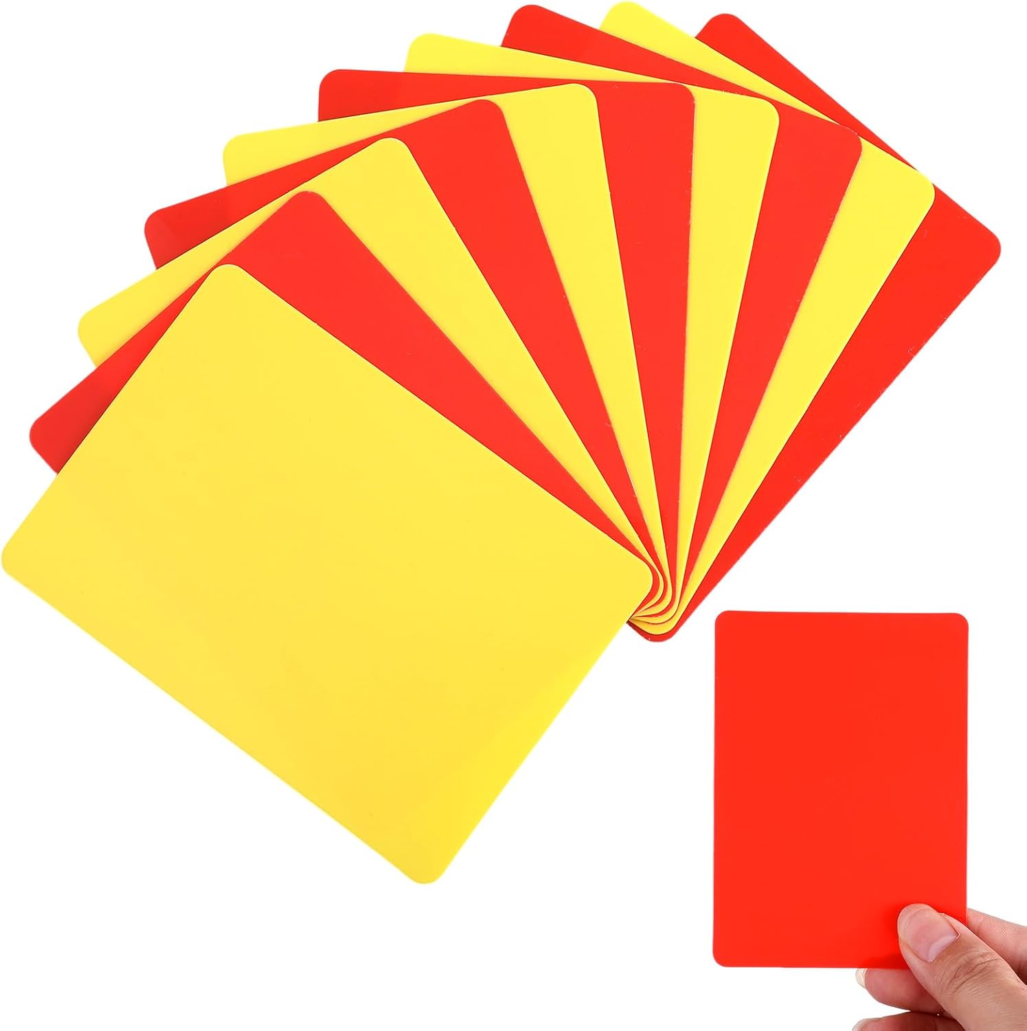 Bewudy 10pcs Soccer Referee Cards, Red Yellow Cards Referee Warning Penalty Card Resistant Referee Card Warning Ejection for Umpire Judge for Sport Competition Training