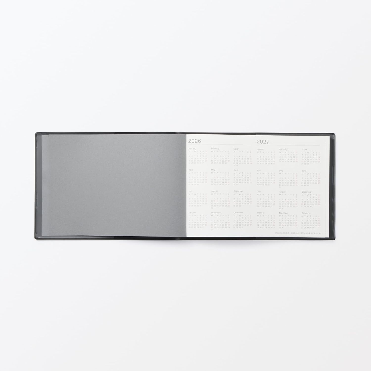 MUJI 84854347 Half Size Planner, Monthly/Weekly Starts December 2025, Dark Gray