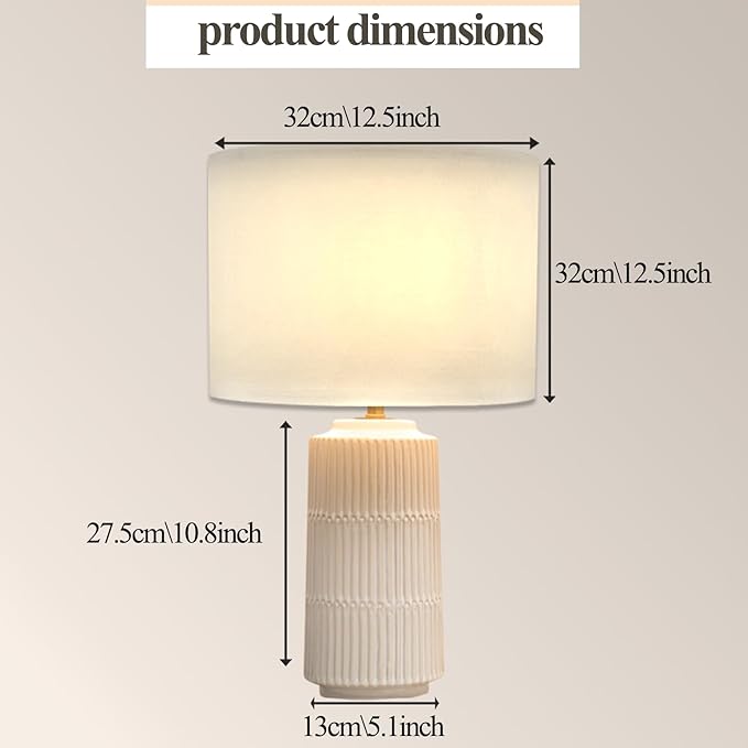 Lámpara de Mesa SOTTAE Moderna Cerámica con Pantalla Blanca, Set de 2 miniatura 3