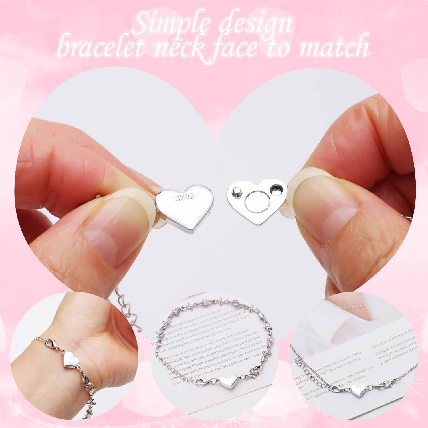 Magnetische Halskettenverschlüsse und Verschlüsse, 925er Silber, doppelte Karabinerverschluss, magnetische Halskettenverschlüsse für Armband und Halskettenverlängerung (5 Gold + 5 Silber)