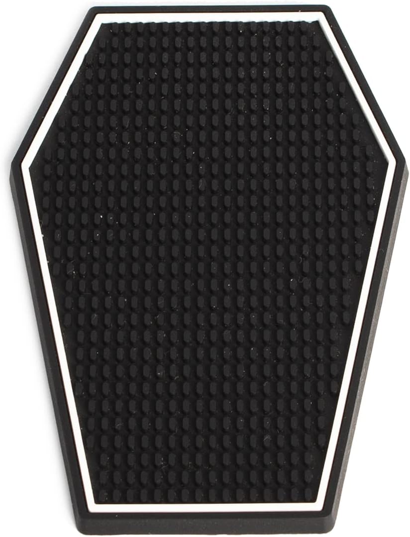 Patagon Coffin Cute Absorbent Coasters for Drinks-2 Halloween Coaster Home Decor- Goth bar mat Decor for Home bar and Gothic Kitchen Accessories Unique Cool Coasters for Desk and Spooky Home Decor