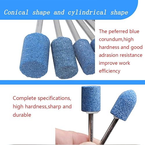 Miniatura 5 de Luo ke Juego de 100 piedras de moler, brocas de afilado montadas en piedra abrasiva de 1/8 de pulgada, piedras de afilar para herramientas rotativas