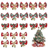 adornos navideños rojos y dorados Diseño de color claro: diseño de arco único y exquisito con color y brillo agradables. La artesanía exquisita trae alegría a una fiesta de Navidad cómoda, hermosa y completa.