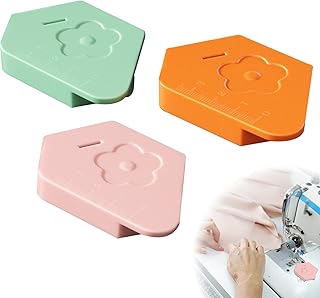 Wshxjzyay 3 Pack Magnetic Seam Guide for Sewing Machine, Upgraded Multifunctional Polygonal Hemmer Guide with Scale, Universal Sewing Accessory for Magnet Making Machine (3 Colors)