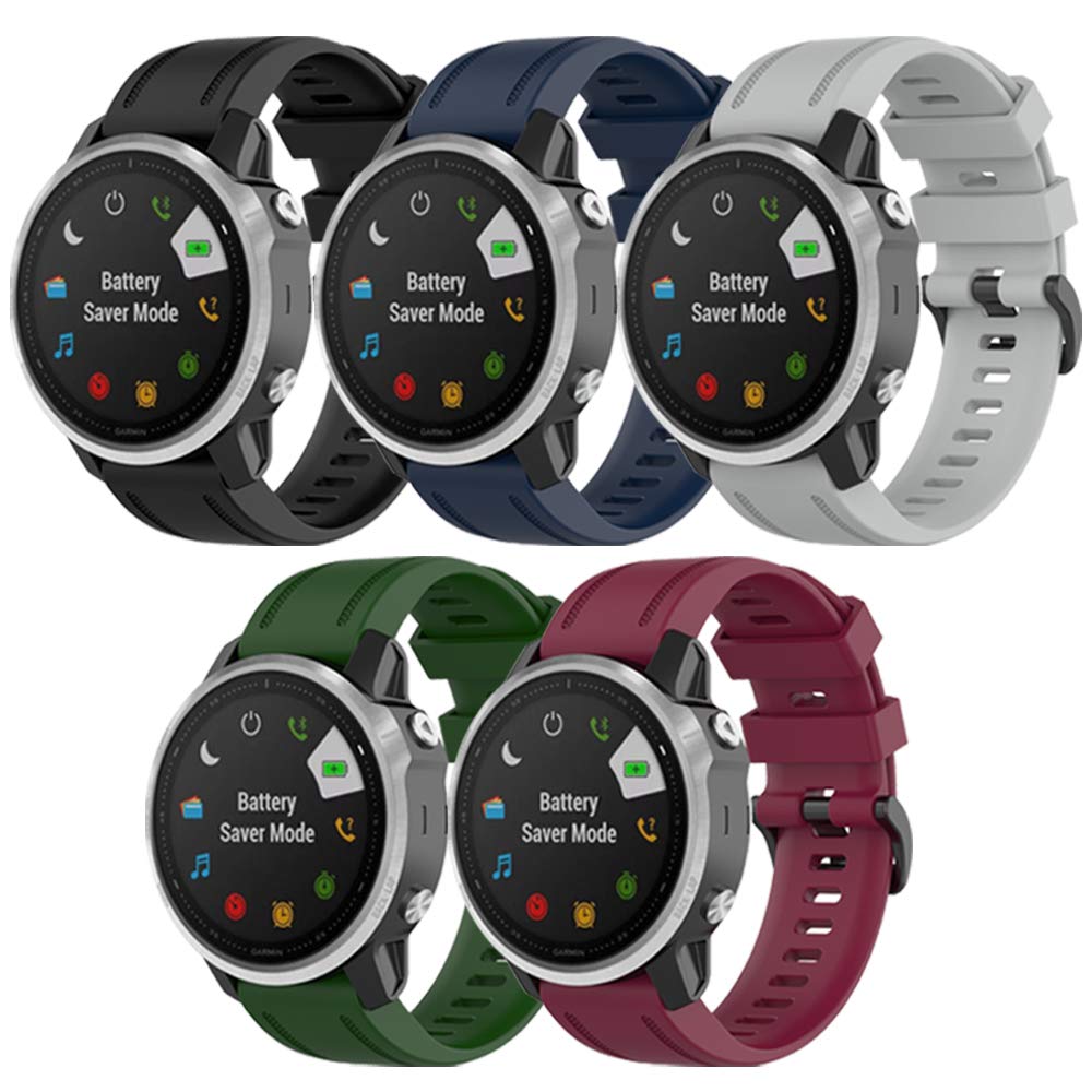Bracelet pour Garmin Fenix 7S/6S/5S, bracelet de rechange en silicone souple pour montre intelligente Garmin Fenix 7S Pro/6S Pro/5S Plus/D2 Delta S