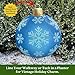 Clovers Garden Blue Metal Christmas Ball Ornament Yard Stake with White Snowflakes - Elegant Lawn Holiday Sign for Outdoor or Indoor - Walkways, Planters and Walls