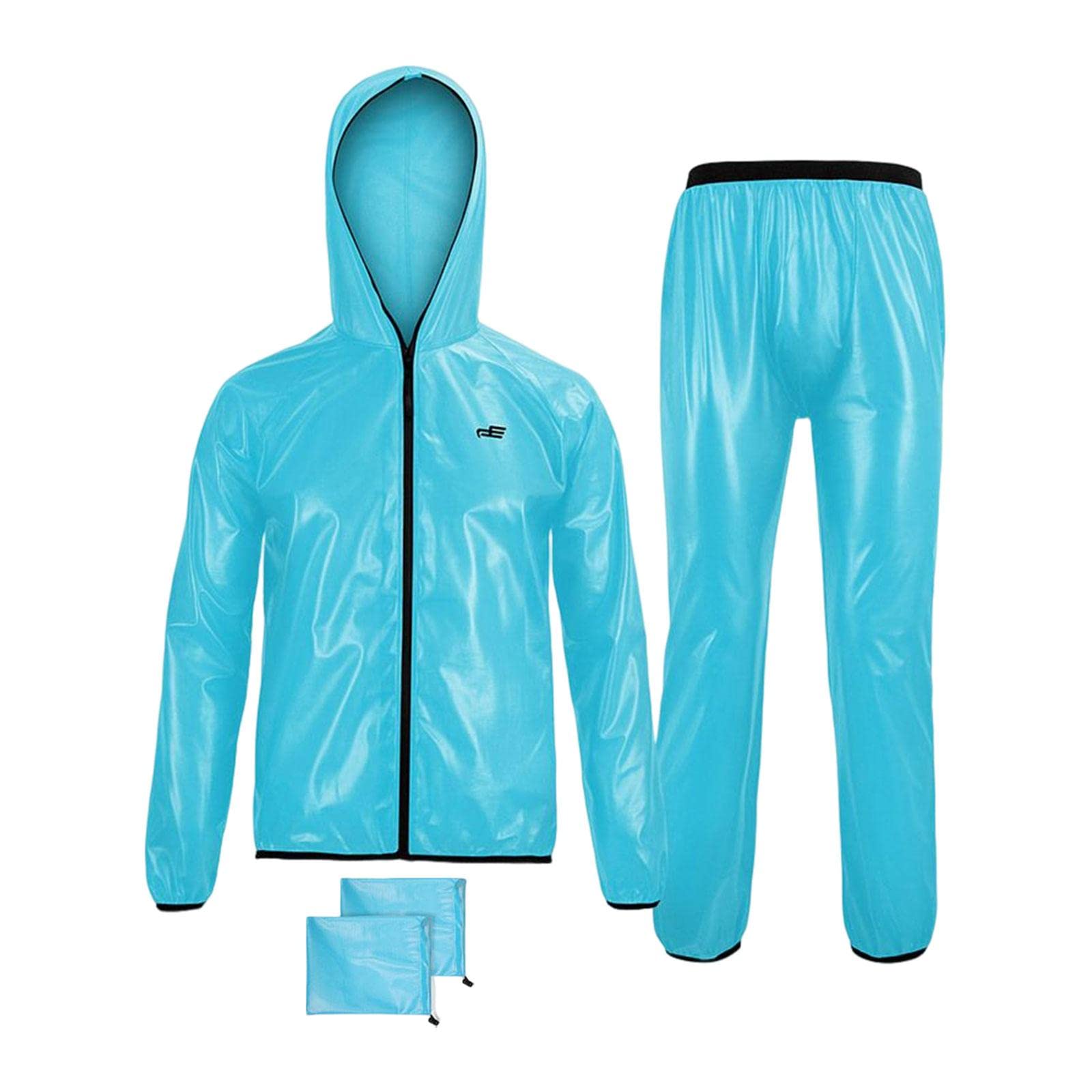 lyla Rain suits Waterproof Hooded Women Men Adults for Fishing Travel Outdoor XXXL BLUE-picture-38