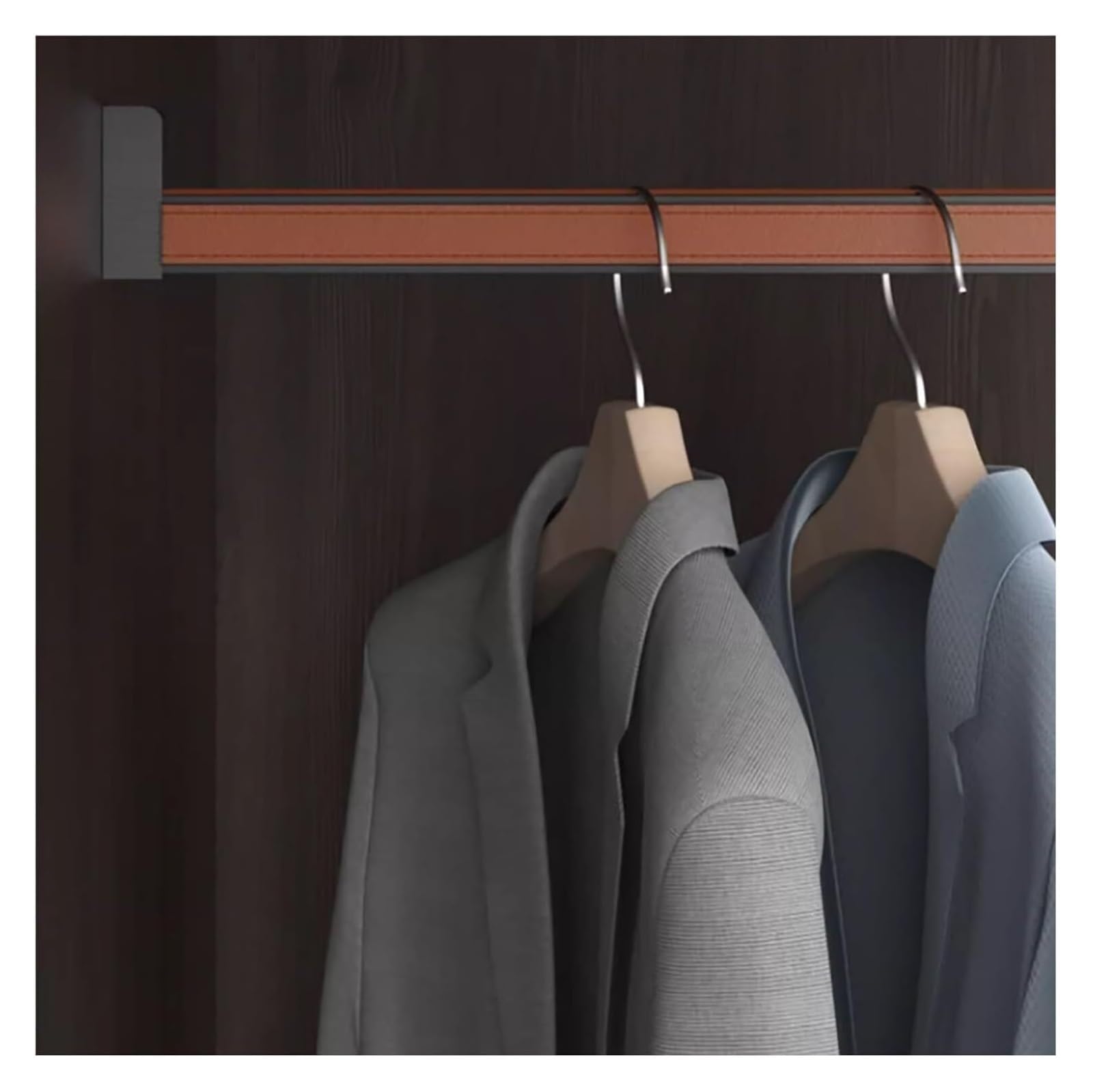 ROHCGHC Wardrobe hanging rods, With End Sockets & Screws, Heavy Duty Cuttable Clothes Rod Wardrobe Hanging Rail, 60 70 80 90 100 110 120cm(Oranje,85cm/33.5in)