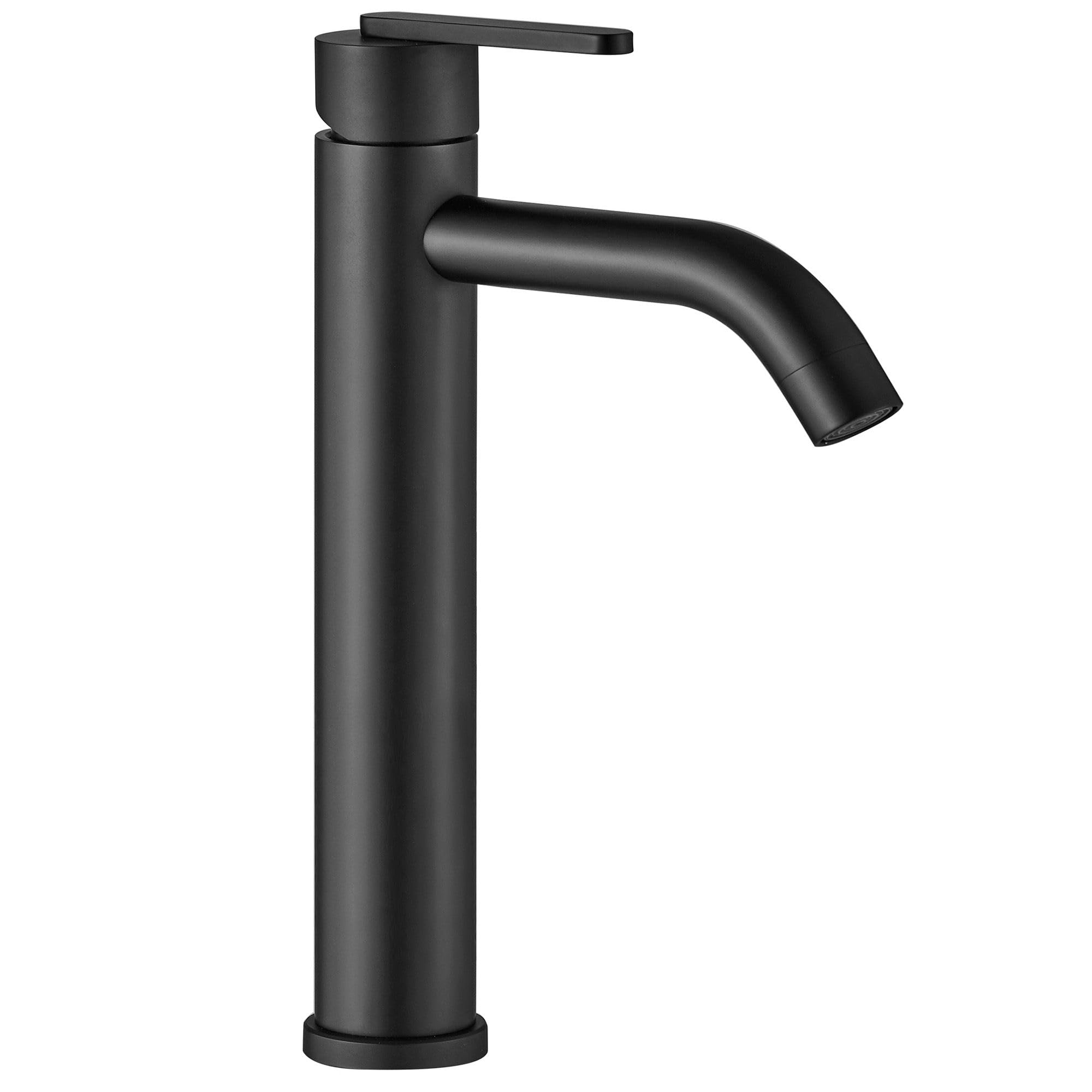 Rea - Ontario Js-11801-1B High Rubinetto Da Lavabo Nero, Miscelatore Per Bagno In Ottone Con Maniglia Singola, Rubinetto Per Lavaggio A Mano Regolabile Caldo E Freddo 14,5x4,5x30cm