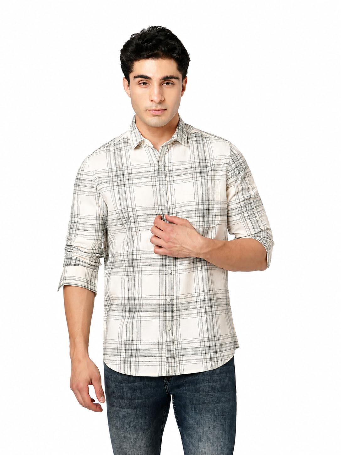 Men’s Cotton Checks Casual Shirt | Full Sleeve Tailored Fit Shirt for Indian Men’s Fashion-image-10