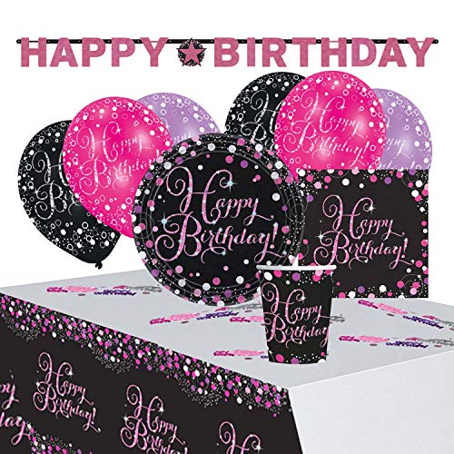 Kit de fête Sparkling Celebrations Pink 41 pcs pour décoration de table