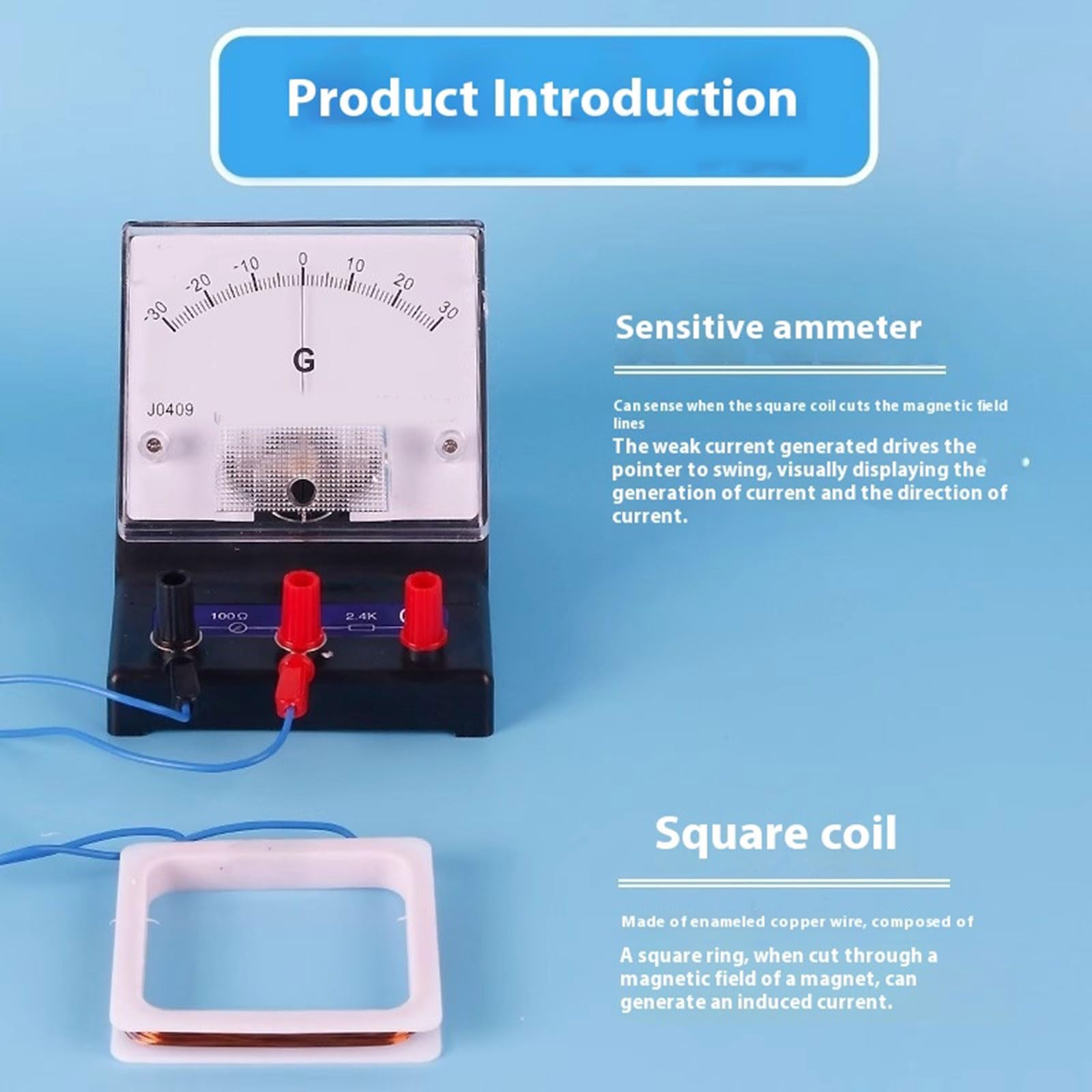Matériel d'expériences d'induction pratique en électromagnétique, aide pédagogique pour enseignement en classe, démonstration, école, électromagnétisme, équipement de laboratoire
