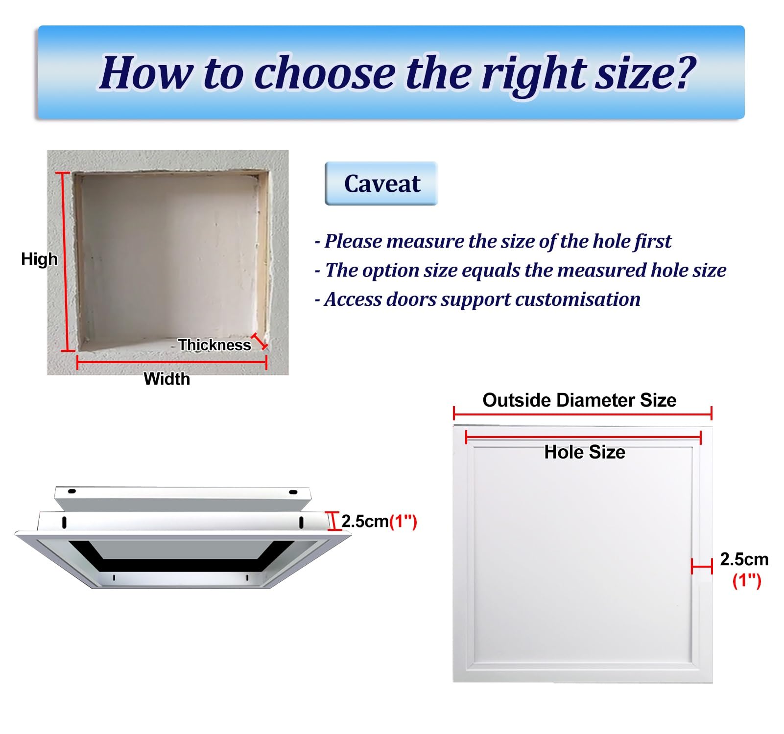 Sportello Ispezione Botola di Accesso Al Soffitto in Lega di Alluminio, Sportello di Servizio a Scomparsa per Abitazioni/ Garage/ Soffitte, Copertura Idraulica in Acciaio Zincato con Viti(50x60cm/20"x