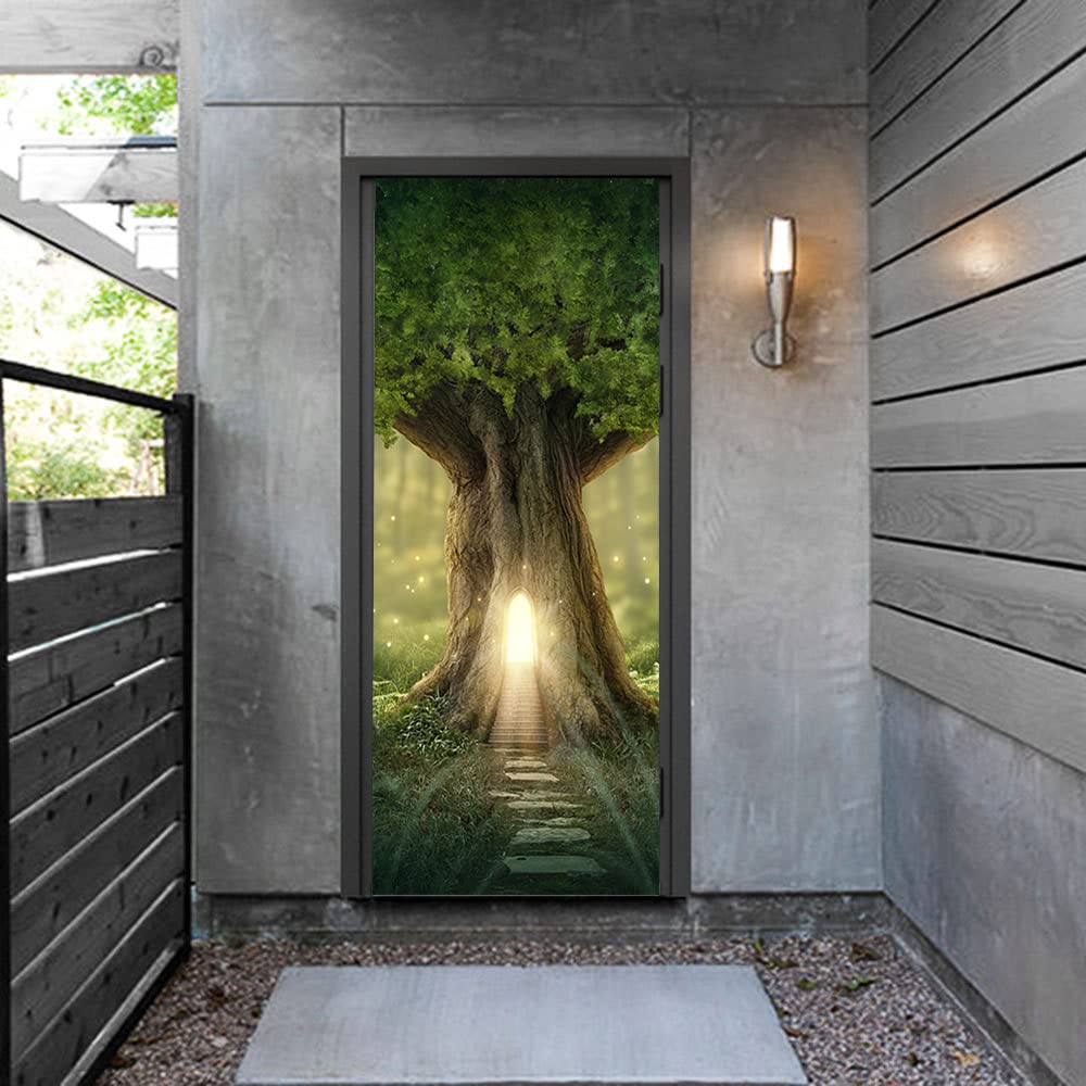 Autocollants muraux 3D KACOLOR : sticker porte escalier amovible pour chambre et salon