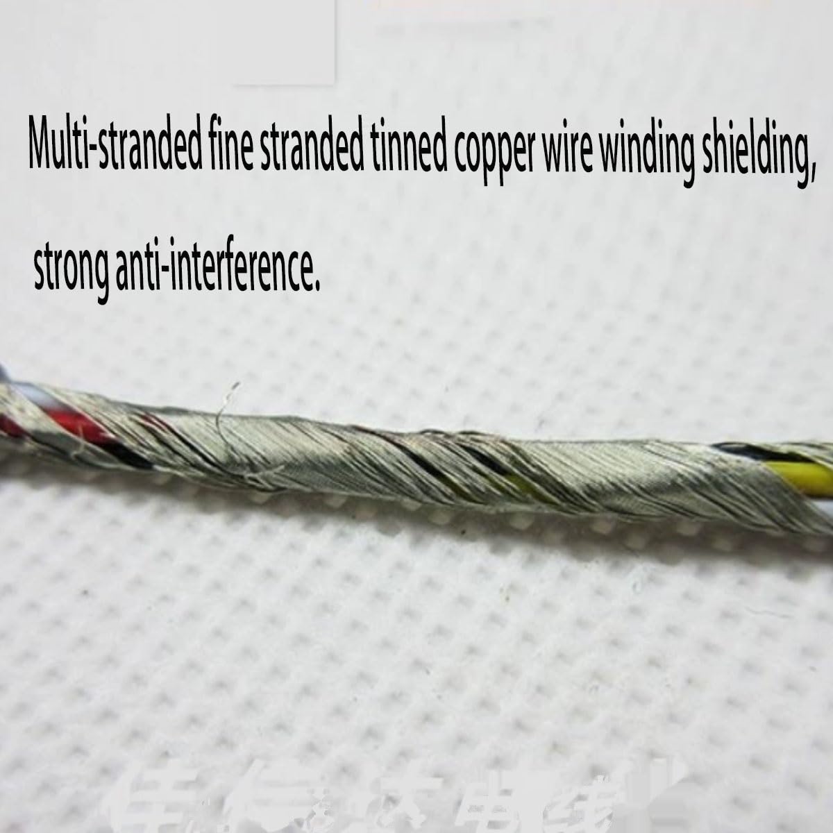 Outdoor Extension 20 Meters 2.1 Channel Audio Line, 2547 24AWG Signal Cable Shield Wire for Amplifier, 2 3 4 5 Core Shielded Wire Solar sheathed(5-Cores Black)