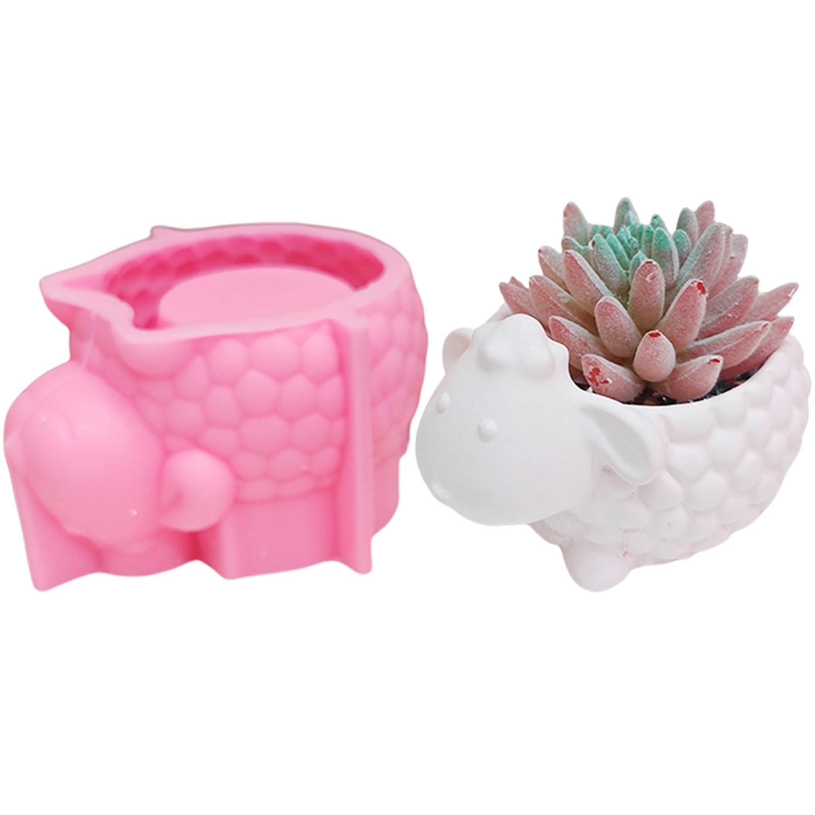 Yhplxyuus Resin Cup Succulents Planter Silicone Molds for Epoxy Resin, Home Decoration, Cement Clay Molds