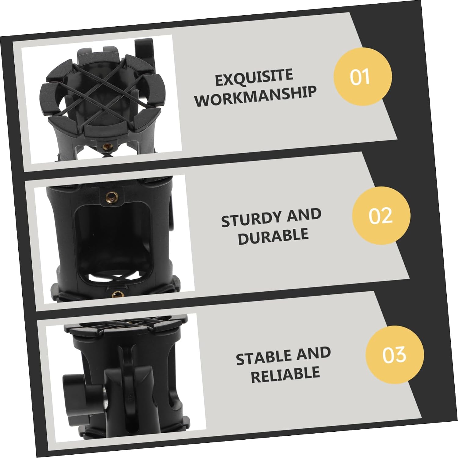 Beehive Microphone Shockmount Clip for 20 to 37mm Mics Black image 3
