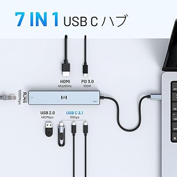 selore&s-global ハブ MacBook Selore USB C Adapter HDMI Hub for MacBook Pro 7 IN 2