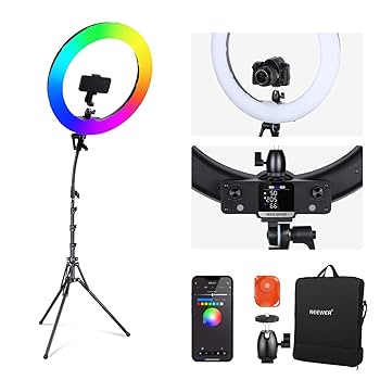 Amazon | NEEWER 18インチRGB LEDリングライト ライトスタンド