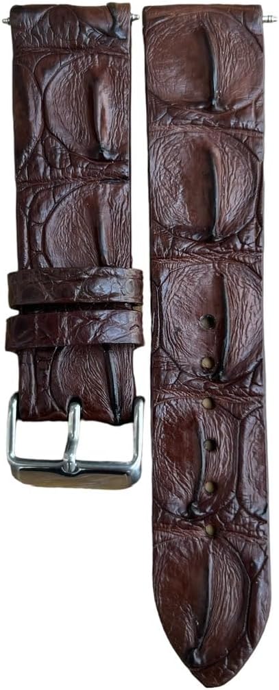 Quick Release Genuine Alligator Leather Watch Strap Band, Real Crocodile Skin Watch Band Business Casual Universal Genuine Leather Watch Strap Replacement Band Strap Men Women