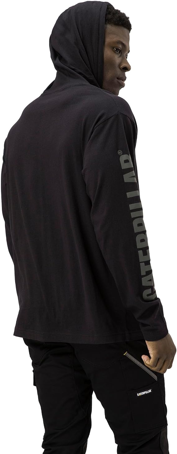 Caterpillar Men's Men's UPF Hooded Banner Long Sleeve T-Shirt T-Shirt