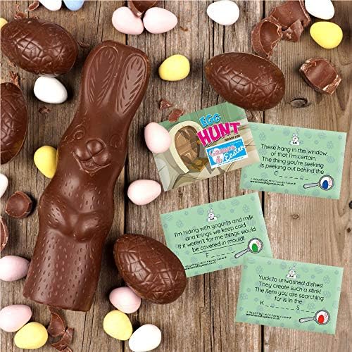 INDOOR EASTER EGGS HUNT CLUES - 20 Easter Hunt Clue Cards - credit card sized indoor easter egg hunt clues - Easter egg hunt game is the classic Easter Games for kids!
