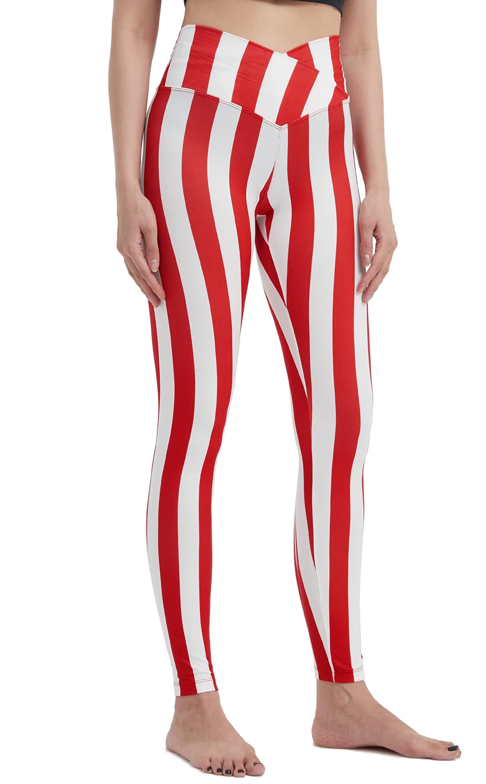 sissycos Women's Christmas Halloween Crossover Leggings High Waisted