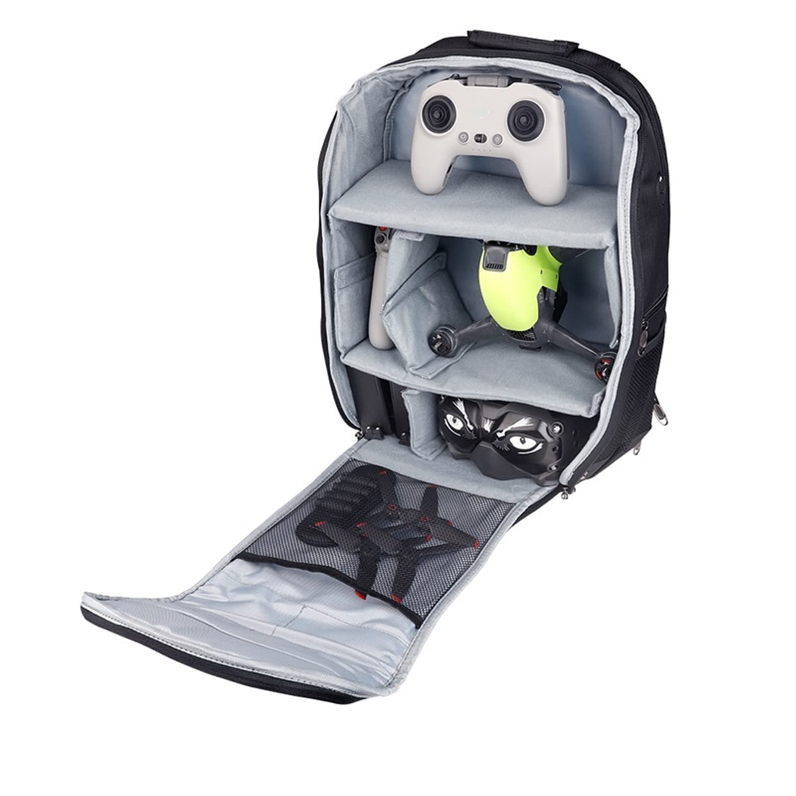 FPV. Borsa for zaino impermeabile Fai da te Custodia for il trasporto del telecomando del drone dei vetri della fodera(Schwarz)