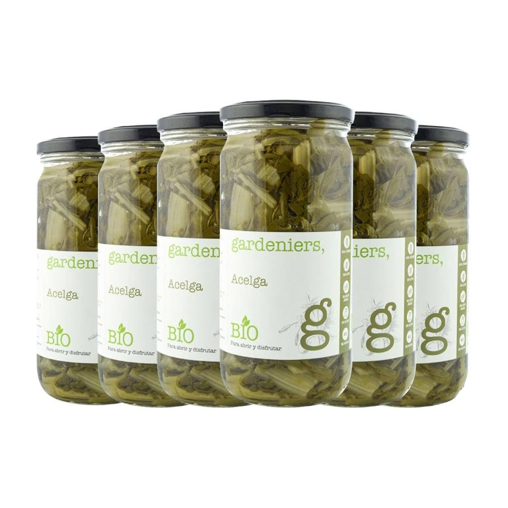 Acelga ecológica Gardeniers 680 g pack de 6 frascos. Total de 4.08kg