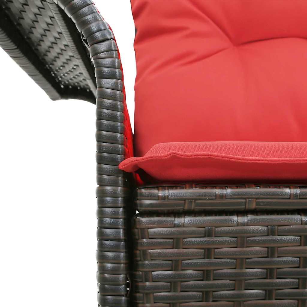 Divano da giardino con cuscino, in polyrattan, 141 x 62 x 69 cm, resistente alle intemperie, modulare, leggero, per balcone, terrazza, lounge all'aperto, accogliente gruppo di sedute