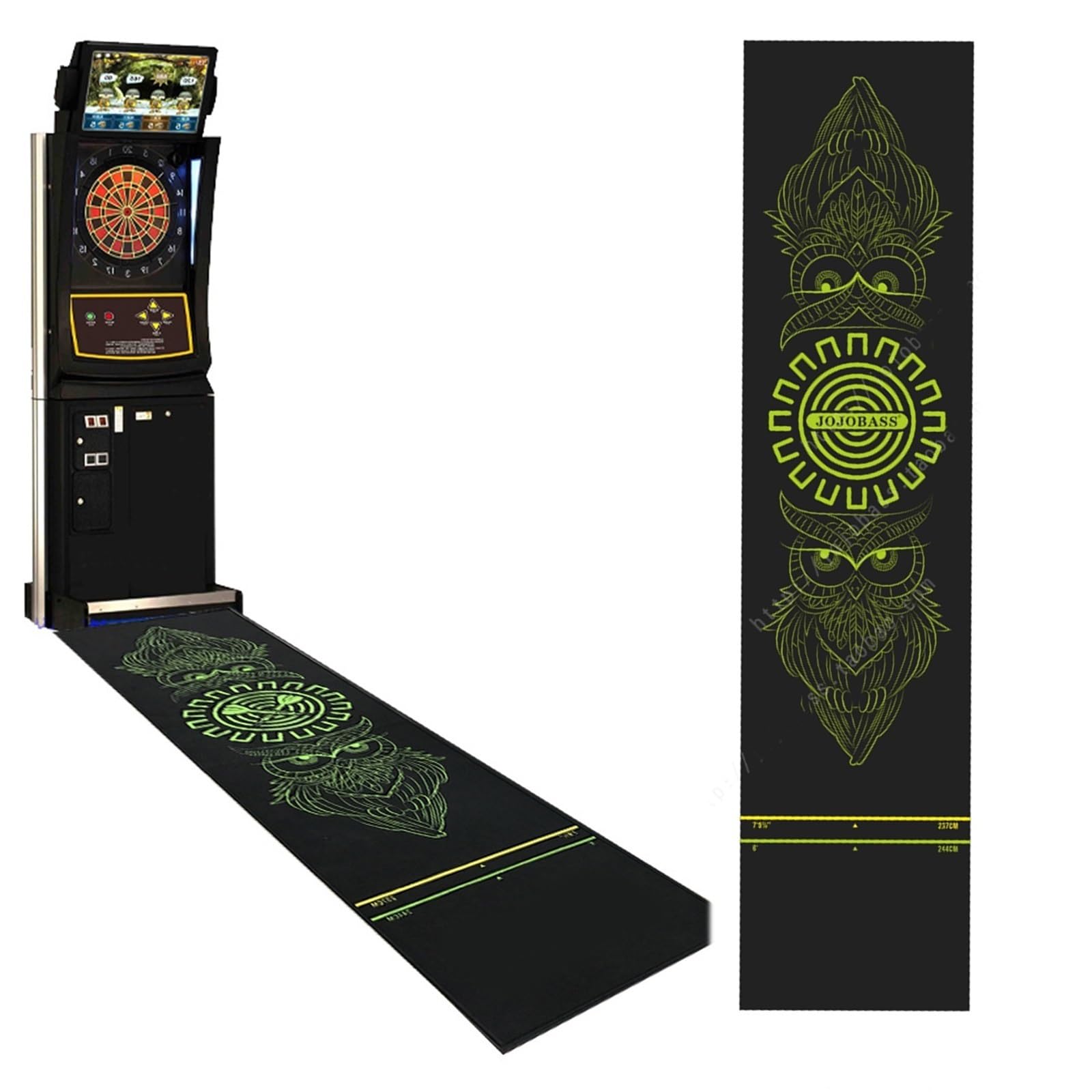 Tappetino for Freccette in Gomma - Tappeto Professionale for Freccette, Distanza 116 x 27,5 Pollici 3 con Linee di Lancio, Design Antiscivolo for Club di Pub Domestici