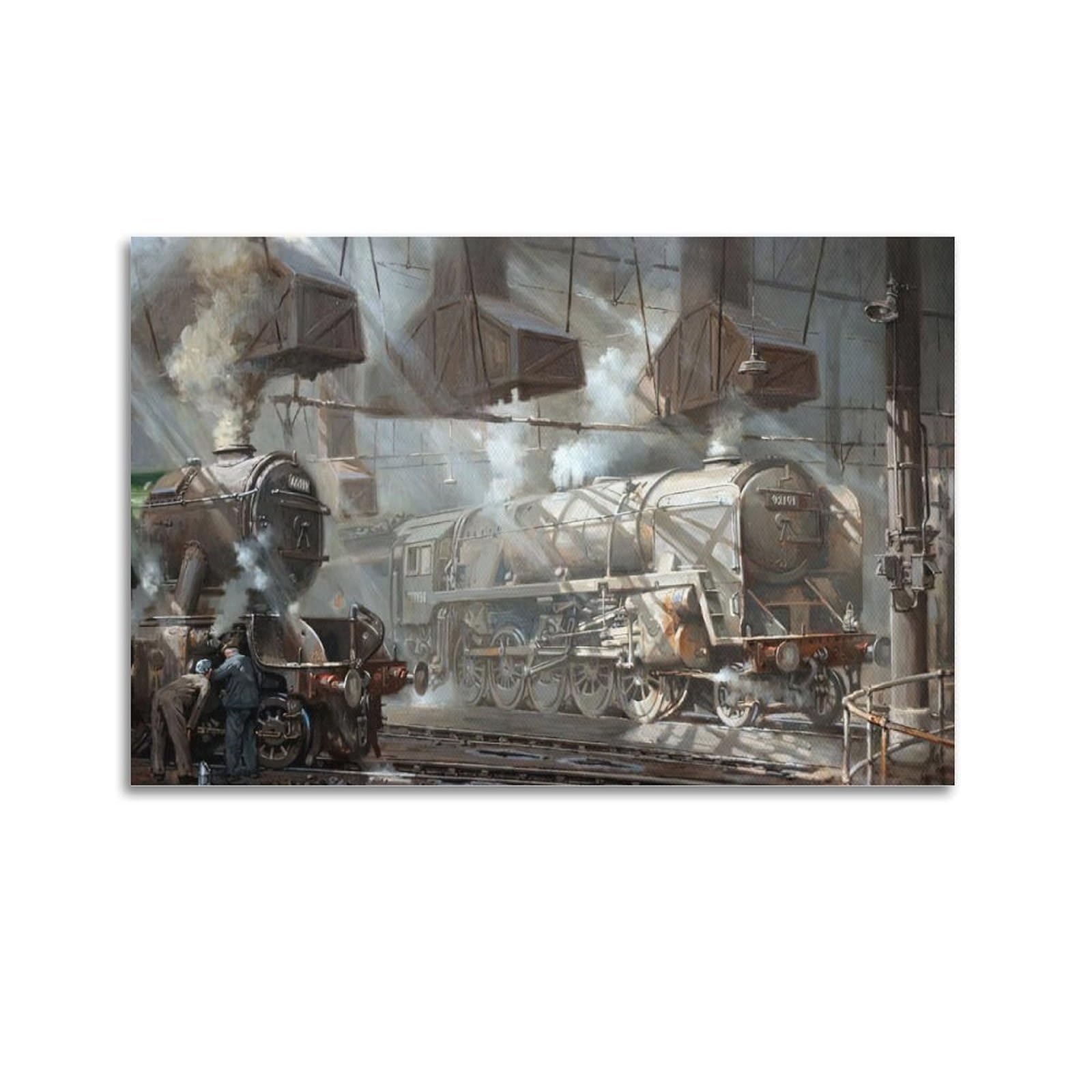 ZSZWHJ Vintage Transport Art Poster Steam Train Poster Decorative Painting Canvas Wall Posters And Art Picture Print Modern Family Bedroom Decor Posters 12x18inch(30x45cm)