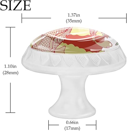 Miniatura 4 de Perillas redondas decorativas para armario de cocina, cajones de armario, cómoda, 4 unidades, linda familia Koi