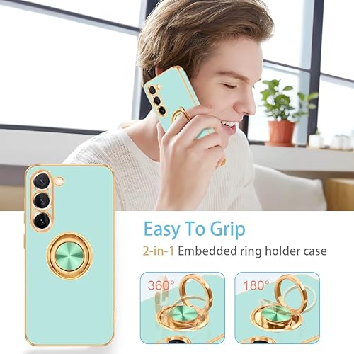 Miniatura 5 de Fingic Funda para Samsung Galaxy S23 Plus, Galaxy S23 Plus con soporte de anillo de 360 para mujeres y niñas, soporte magnético delgado, soporte
