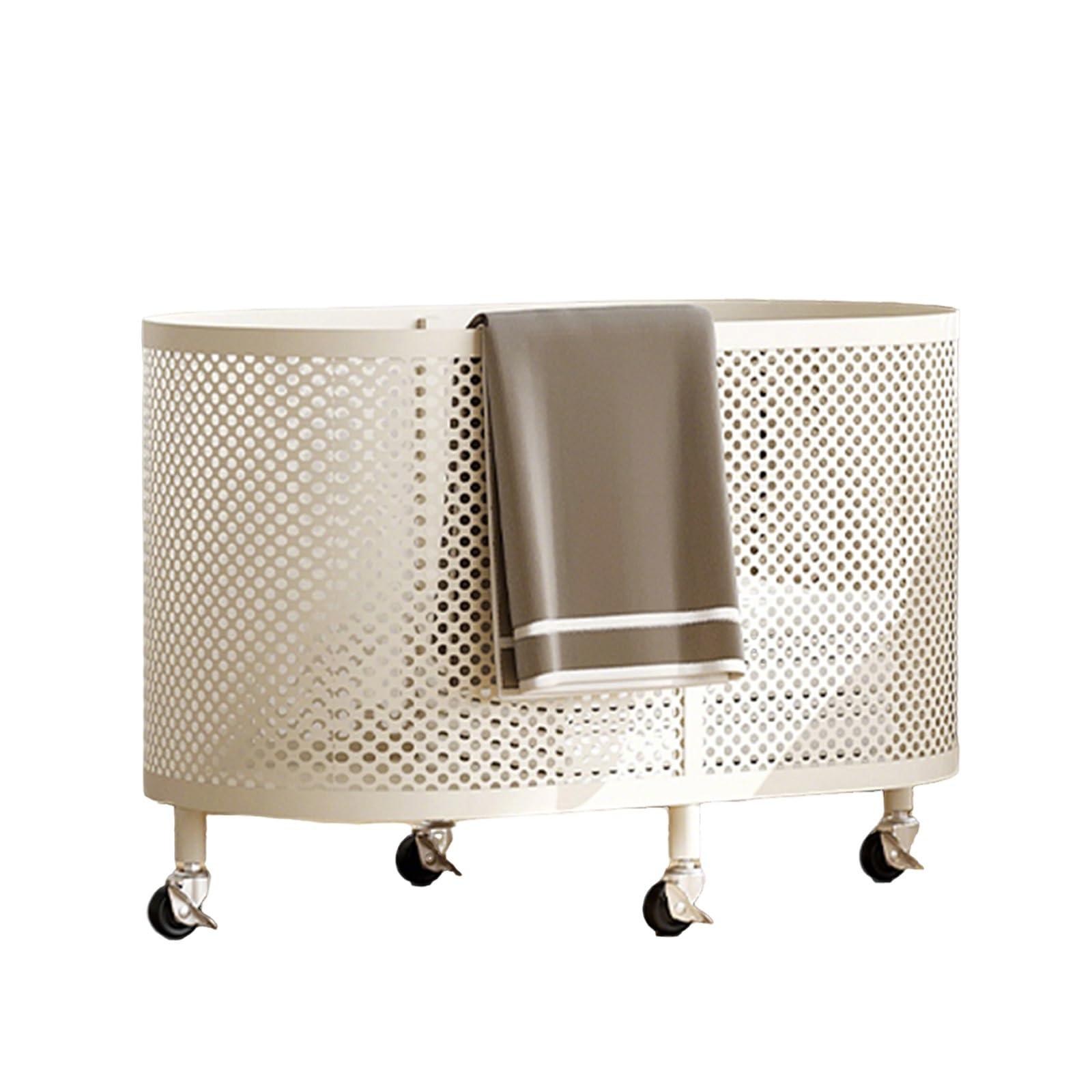 Generisch Dieser Wäschekorb mit Rollen, schlankem ovalem Design und großem Fassungsvermögen ist EIN platzsparender Organizer für Kleidung in Bad, Schlafzimmer und Waschküche.