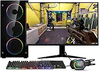 PC Gamer Completo AMD Ryzen 7 5700G, Gráficos Radeon VEGA 8, 16GB DDR4, SSD NVMe 512GB, Fonte 600W 80 Plus, Monitor 24" 75Hz, Skill RGB - SR-024